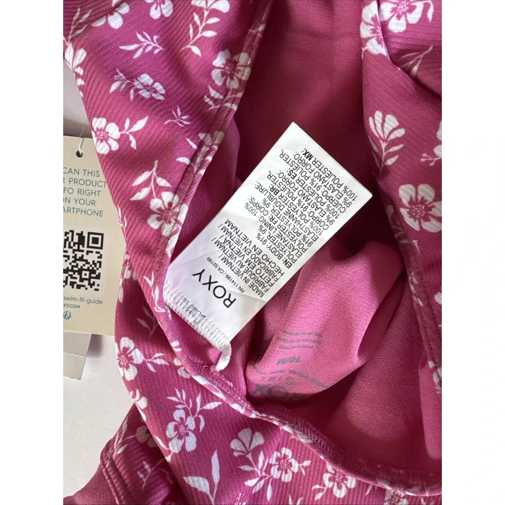 Roxy Girls 10 M Splendid Dream Pink Floral LS UPF 50 Swimsuit ERGWR03279